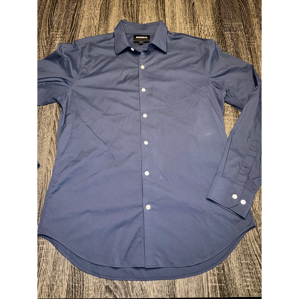 Bonobos Tailored Fit Button Front‎ Shirt Men's Large Blue L/S Modern Classic